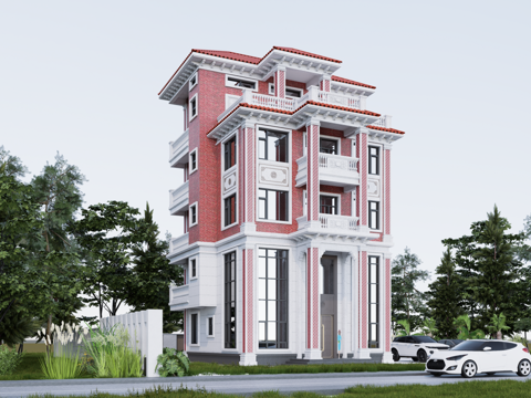 欧式别墅模型su模型