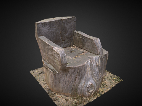 木椅树桩扫描3d模型