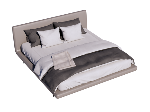 床 双人床 现代床su模型