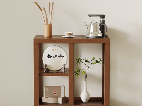  新中式茶水柜 边柜3d模型 