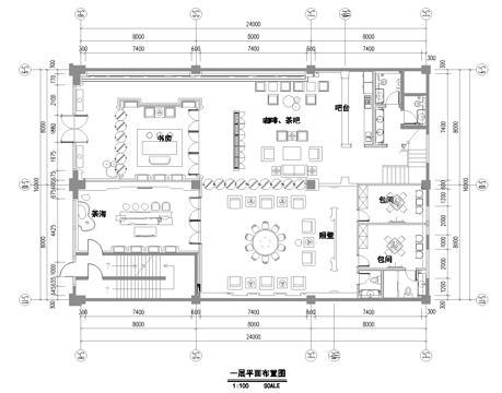 800平茶楼会所   最新平面施工图合集cad施工图