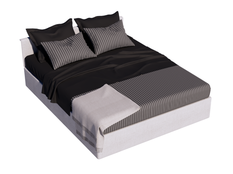 床 双人床 现代床su模型