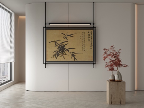  侘寂挂画 油画3d模型 