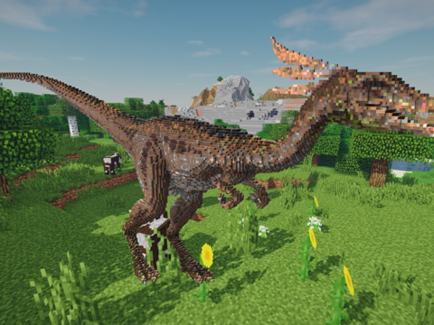 我的世界迅猛龙建造示意图3d模型