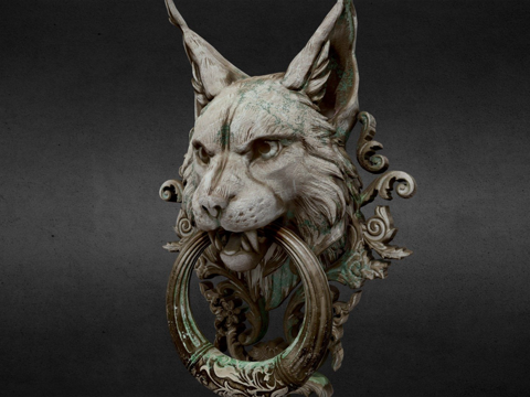  猞猁门环3d模型 