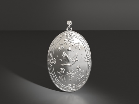  和平鸽吊坠3d模型 