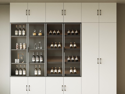  现代意式酒柜3d模型 