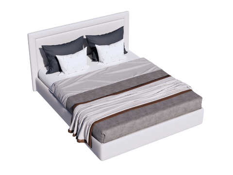 床 双人床 现代床su模型