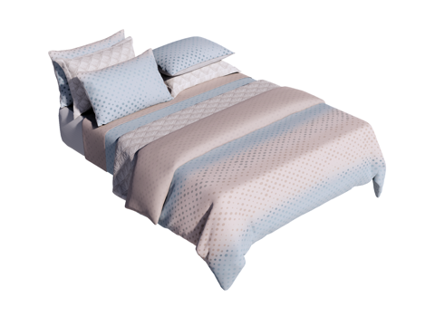 床 双人床 床上四件套su模型