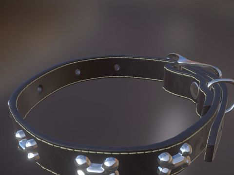  皮质狗项圈3d模型 