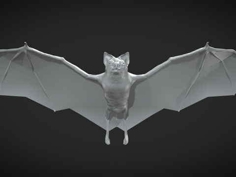  蝙蝠雕塑3d模型 