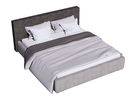  床 双人床 现代床su模型 