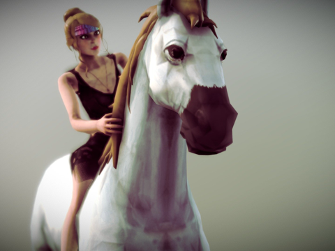  角色与马3d模型 