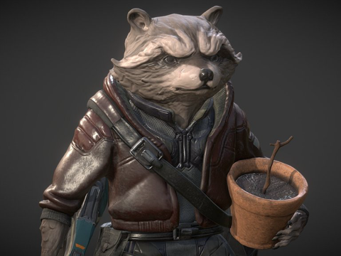 垃圾熊猫3d模型