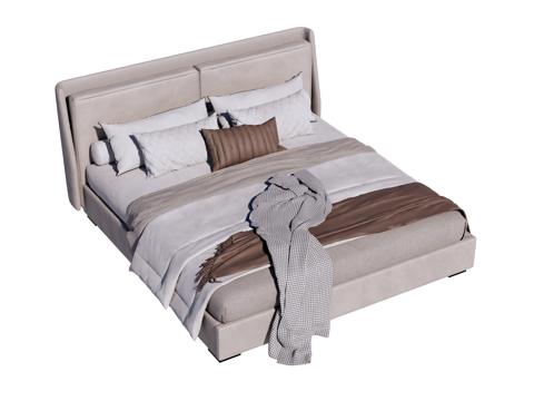 床 双人床 现代床su模型