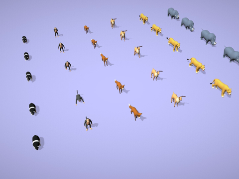  低多边形动画终极动物包43d模型 