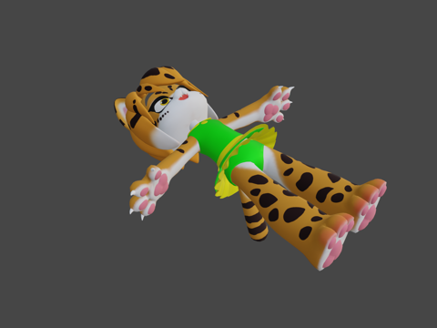  空想造物女仆猫老虎3d模型 