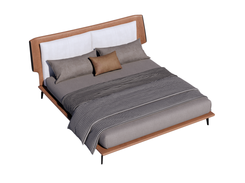 床 双人床 现代床su模型