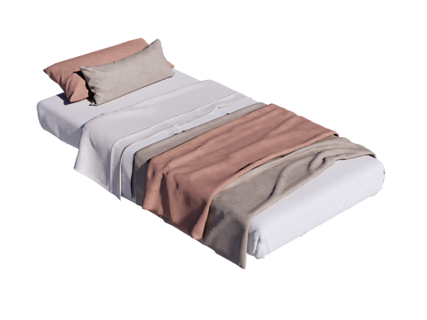  床 单人床su模型 