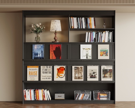  现代法式书柜 书架3d模型 