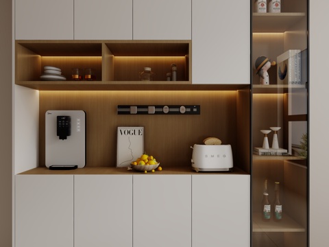  现代餐边柜3d模型 