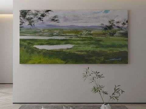  现代侘寂挂画 油画3d模型 