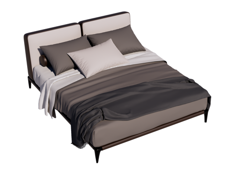 床 双人床 现代床su模型