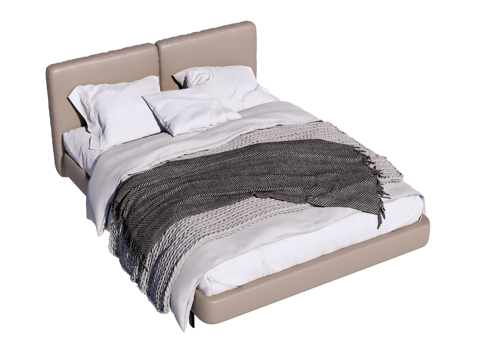  床 双人床 现代床su模型 