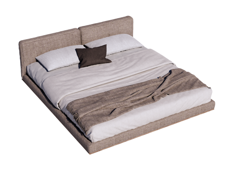  床 双人床 现代床su模型 