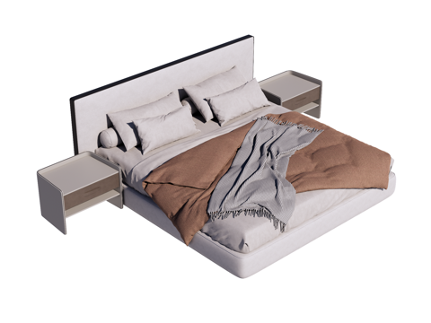 床 双人床 现代床su模型