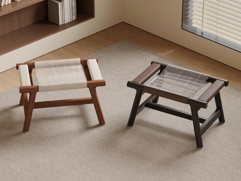  现代中古风凳子 沙发凳3d模型 