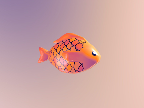  卡通鱼3d模型 
