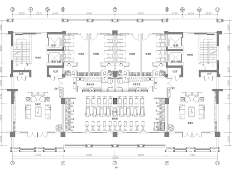 1000平健身会所   最新平面施工图合集cad施工图