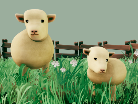  绵羊家族3d模型 
