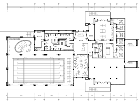 健身 娱乐会所   最新平面施工图合集cad施工图