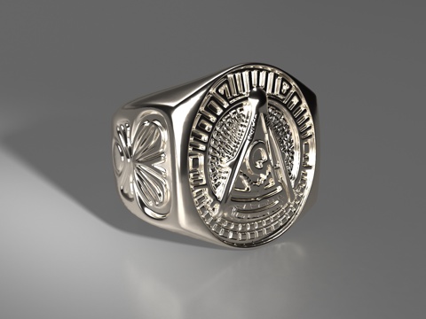  男款朋克风戒指3d模型 