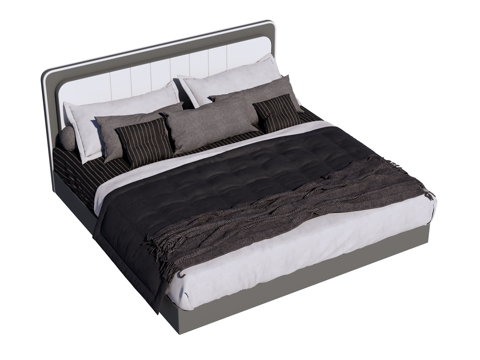 床 双人床 现代床su模型