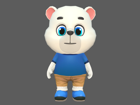  北极熊动画骨骼3d模型 