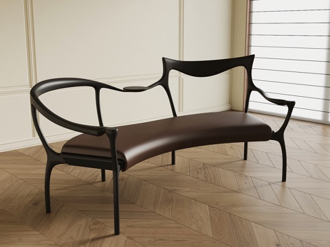  现代意式贵妃椅 法式复古贵妃椅3d模型 