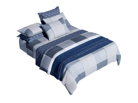 床 双人床 床上四件套su模型