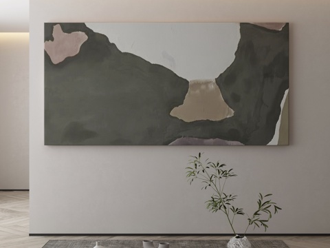  侘寂挂画 油画3d模型 