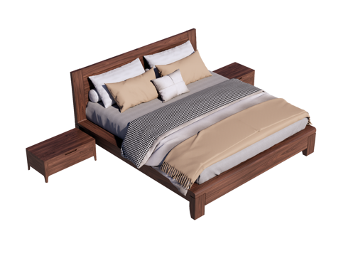 床 双人床 现代床su模型