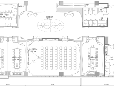  办公室 会议室 最新平面施工图合集cad施工图 