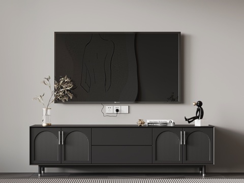  现代意式电视柜3d模型 