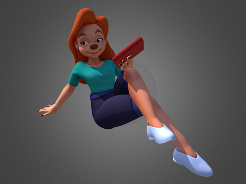  罗克珊坐姿3d模型 