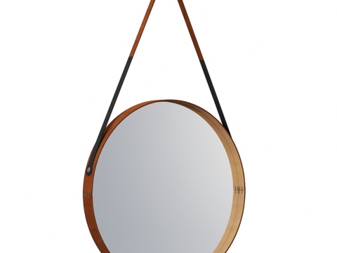  圆形皮革镜3d模型 