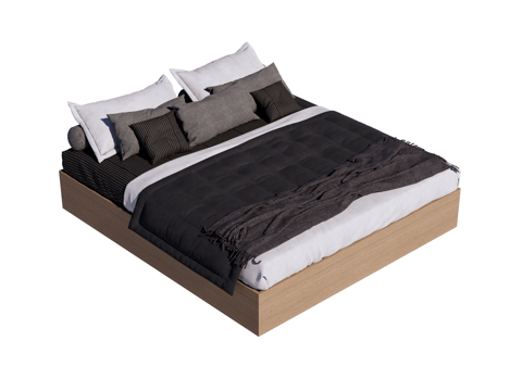  床 双人床su模型 