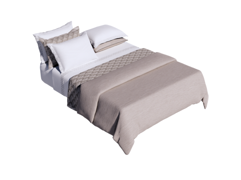 床 双人床 床上四件套su模型