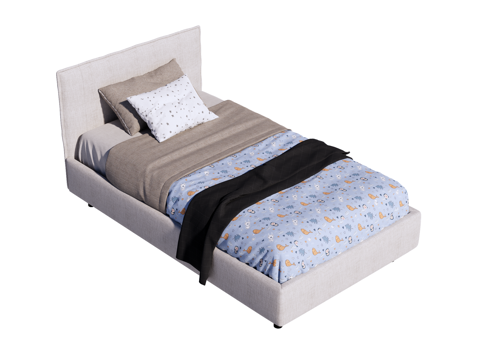  床 单人床 儿童床su模型 