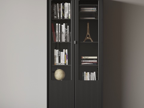 现代意式书柜su模型